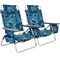 2-Pack Folding Backpack Beach Chair 5-Position Outdoor Reclining Chairs with Pillow Blue/Pattern/Pink/Yellow/Dark Pink/Dark Green/Dark Blue